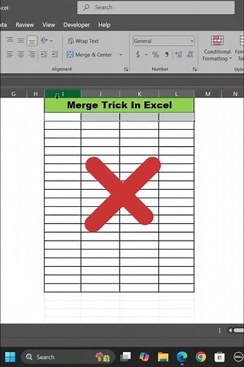 🔥 Easy Shortcut to Merge Cells in Excel 😱 | Excel Tips & Tricks #shorts