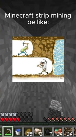 Minecraft Strip Mining Be Like: #minecraft #mining