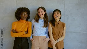 Female leader, manager and boss standing together as a team with a clear vision and mission for the growth and development of their company. Portrait of a group of business women in the office