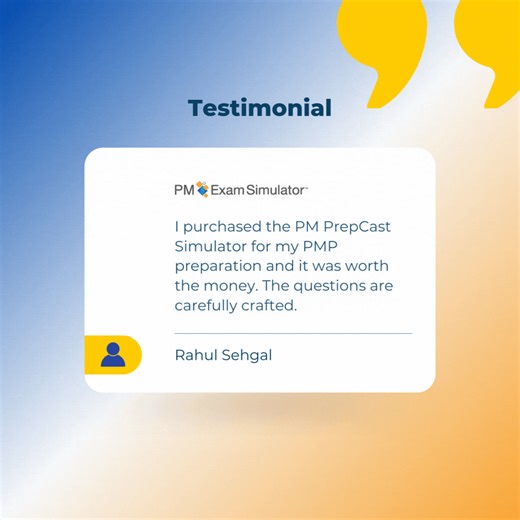 Your support and feedback are invaluable, Rahul! Want to get that "PMP" behind your name? Ace the PMP exam with The PM PrepCast! Learn more here - https://pulse.ly/tahh0qyvkw #pmpexamprep #projectmanagement #pmprepcast | The Project Management PrepCast