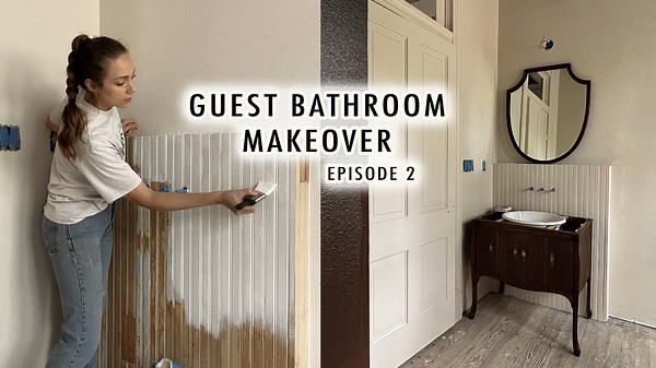 Paint, Trim, and More in Our Budget Bathroom Reno