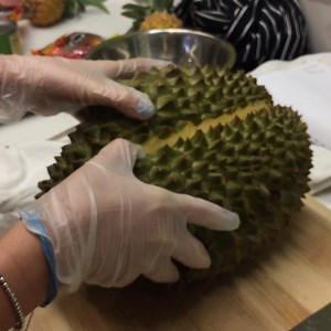 Breaking down spiky durian is a sight to BEHOLD 😲 Have you ever tried this tropical fruit? | Food Network