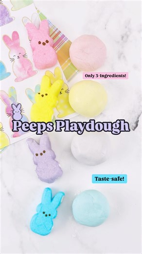 11K views · 35 reactions | Make super soft, stretchy playdough with...PEEPS!!  All you need are 3 kitchen ingredients: - 4 Bunny Peeps Marshmallows - 2TB Coconut Oil - 3TB Cornstarch #easterfun #HomemadePlaydough | The Soccer Mom Blog - Positive Inspiration for Moms | Facebook