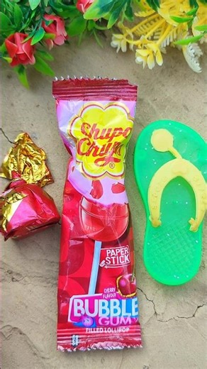 Bubble gum Paper stick Lollipop & Chocolate with gems #shorts #lollipop #gems #chocolate