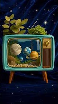 Retro TV Floating through Deep Space
