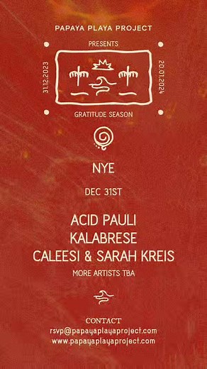 ACID PAULI 🌕 🎫 TICKETS 🔽 https://www.ticketfairy.com/r/26398/831114 🔸 Kalabrese 🔸 Caleesi & Sarah Kreis 📍 Papaya Playa Project🔹TULUM 🇲🇽 🌞 🗓️ 31 DICIEMBRE 2023. 🕛 8:00 PM. 💎GRUPO FB🌴 🎆 TULUM WINTER SEASON PARTIES🎉🍾🎊🌴https://www.facebook.com/groups/552806421535240/?ref=share 🥂🍾RSVP🥂🍾 🍾 Tickets, Backstage & Mesas Vip 🍾 📱https://wa.me/529811435378 🔸 Carlos Calderón. La música nos une ♾️ | AFTER Infinito