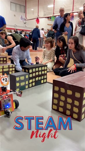 Holy Spirit Episcopal School on Instagram: "STEAM Night 👩🏻‍🔬🧪🤖🎨🏗️ Guests were invited to immerse themselves in science, technology, engineering, art, and math. They had the opportunity to experience student projects which included a model of a Mars station, robots, "homemade" ice cream, rollercoasters, dog houses, cat condos, and stop motion movies. Dog houses and cat condos were auctioned off, and the proceeds were donated to the Sunnyside Street Dog Rescue. (The sweet puppy in the video