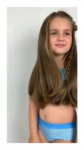 Conjunto Infantil Biquíni cor Xadrez Azul