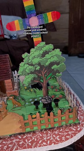 47 reactions · 77 comments | Flex ko lng ung project nila bunso na diy cardboard house with windmill.ayan gumana nman ung ilaw at ung windmill umikot nman ang galing good job sainyo... #diycardboardhouse #windmill #schoolproject #followersreelsfypシ゚viralシfypシ゚viralシalシ #highlight | Lakwatsierrang Akhang | Facebook