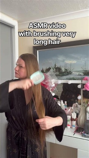 My first ASMR video with brushing 120 cm extremely long hair #asmr #longhair #brushingasmr #softhair