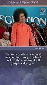 Why is there Distance between God and man? | Sri Sathya Sai Speaks | Nov 20, 1994