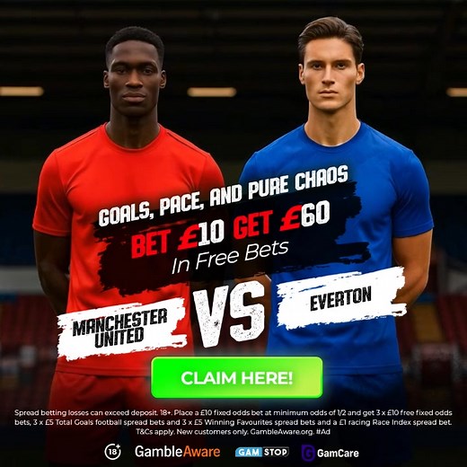 United push for the top six! Can Everton spoil the night? Compare the best free bet offers. 18 | Play Responsibly | T&C Apply | Begambleaware | Selected Bookies