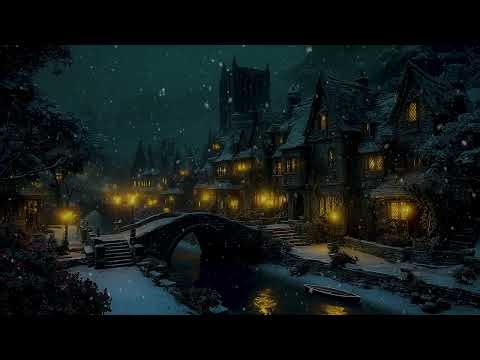 Snow Falling Over a Gothic Castle | Dark Academia Solo Piano with Winter Wind