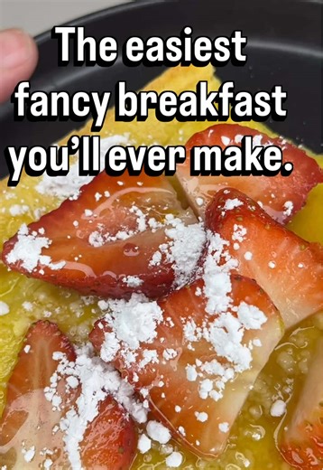 If you’ve never made a Dutch Baby pancake, you need to try this. It’s like a mix between a pancake and a crepe that puffs up in the oven and turns into the easiest fancy breakfast. The batter takes just a couple minutes to make, then you bake it in a hot buttery pan until it rises and gets golden. Top it with fresh strawberries, powdered sugar, and maple syrup for the perfect weekend breakfast. This Dutch Baby pancake recipe is one of my favorite easy breakfast recipes when I want something that