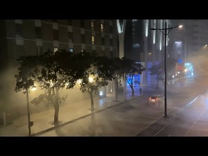 Typhoon Khanun Lashes Okinawa Rain Flying Everywhere