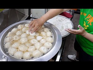 Boiled Mochi(Glutinous Rice Ball), Longan Congee, Sweet Peanut Soup/燒麻糬, 龍眼粥, 花生湯-Taiwan street food
