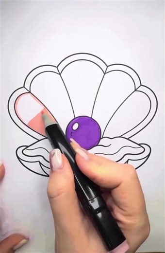 🐚 Satisfying Shell Coloring | Relaxing Pearl Art ✨ #shorts