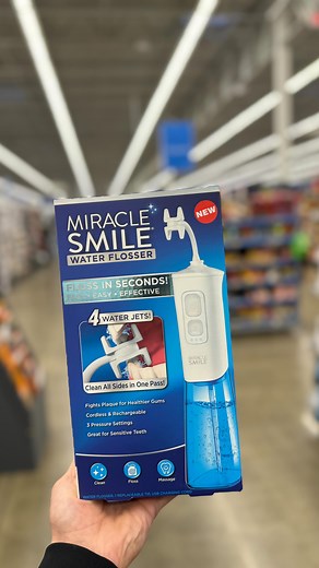 🦷 Elevate your oral care game with this Miracle Smile ‘H’ shaped head water flosser! Clean your pearly whites in just 10 seconds! This innovative flosser takes on ALL sides of your teeth - front, back, top, bottom, and even the gum line, all in one pass! Say goodbye to plaque and debris hiding where your brush and traditional floss can’t reach. 😁 Not only does it help prevent bad breath and gum disease, but it’s also equipped with 360° Clean Technology and 3 adjustable pressure settings. Here’