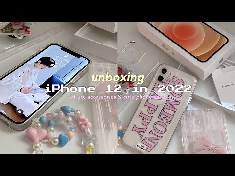 UNBOXING iPhone 12 in 2022 📦| white, 256gb, cute phone cases aliexpress, aesthetic,asmr