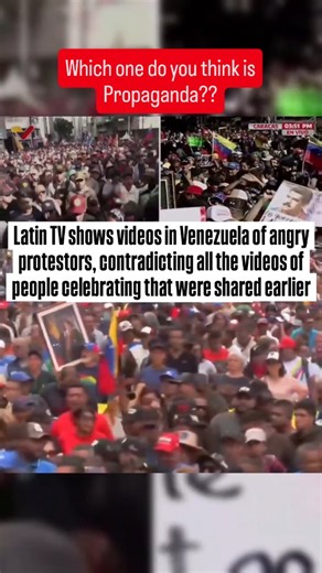 𝙏𝙝𝙚 𝙂𝙡𝙤𝙗𝙖𝙡 𝘿𝙤𝙨𝙚 on Instagram: "🌍📺 One geopolitical event. Two completely opposite global narratives. Which one is real? Across Latin America, major television networks are broadcasting mass street protests, outrage, and anger following the US military action in Venezuela and the alleged detention/kidnapping of President Nicolás Maduro. Footage shows demonstrations, anti-American slogans, and fears of regime change echoing memories of Iraq, Libya, Syria, and Afghanistan. At the exa