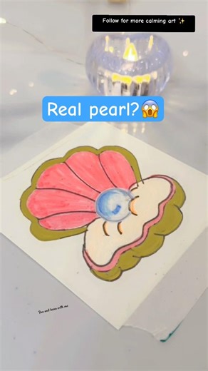 Beautiful Pearl Inside a Seashell Drawing 😍 #art #shorts #easy #drawing