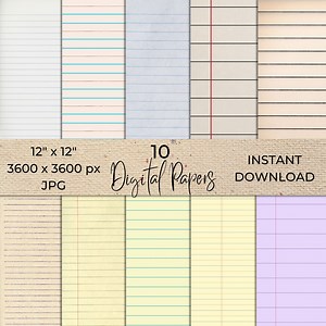 Notebook Paper Wide Ruled Digital Download, Color School Lined Paper JPG Instant Download, PDF Printable Paper - Etsy Canada