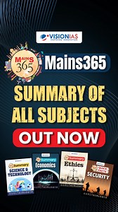 Title- Mains365 Summary | All Subjects Released The toughest part...