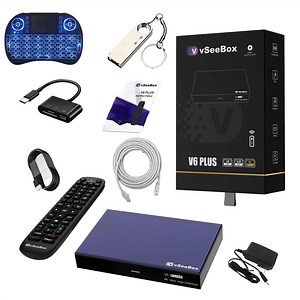 vseebox v6 plus remote, 8K Android 14 TV Box, 4GB RAM 64GB Storage