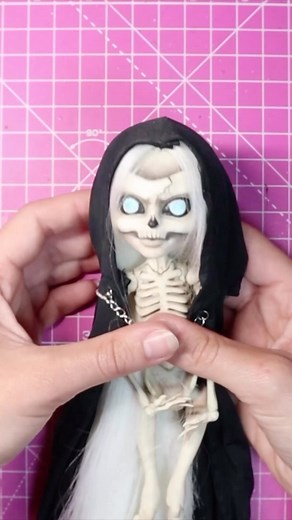 721K views · 93K reactions | Doll Repaint in less than a minute! Grim Reaper  #dollrepaint #ooakdoll #dollcustom #mhdolls #skeleton #grimreaper #ooak #repaint #custom #doll #art | Diamondza Craft | Facebook