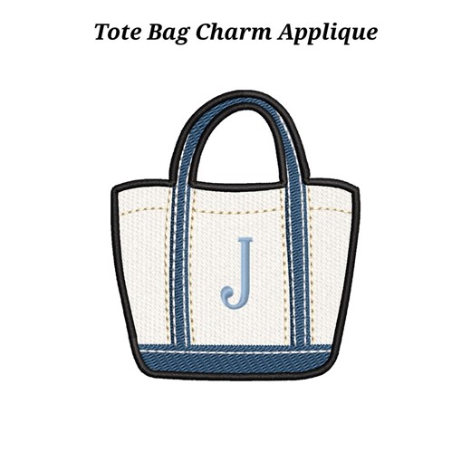 ITH Tote Bag Charm Applique Tag Embroidery Design | Preppy Bag Tag Machine Embroidery File - Etsy