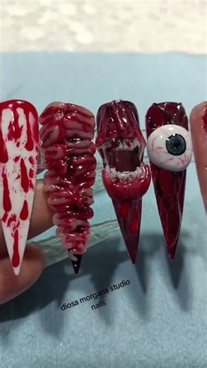 diseño de uñas de terror para Halloween