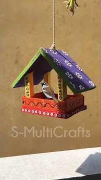 How to make a bird feeder /House🐦 home made diy 🦜 WoodCrafts 🦜easy craft ideas🐦 S-Multi Crafts