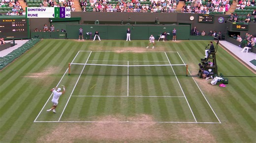 MATCH POINT: H. Rune def. G. Dimitrov; Wimbledon 4R