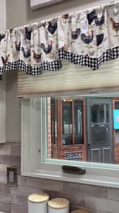 ROOSTER CHICKEN Kitchen Window Valance, Kitchen Window Curtains, Window Treatment, Black White Check, Farmhouse Valance, Gift, Chicken Coop - Etsy