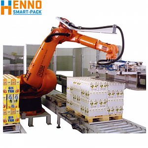 [Hot Item] High Speed Drink Bottle Box Production Packaging Line Integrated Robot Arm Carton Case Palletizer Packing Machine