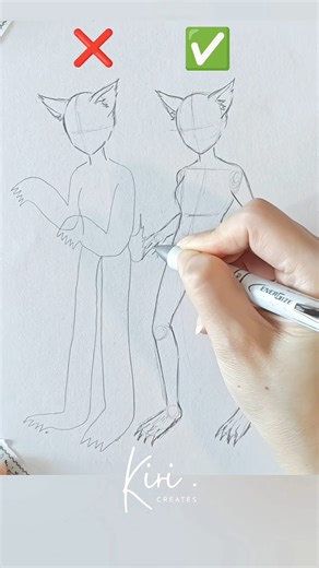 Kiri Creates on Instagram: "How to draw anime wolf girl #howtodraw #animedrawing #animetutorial #fyp #drawanime"
