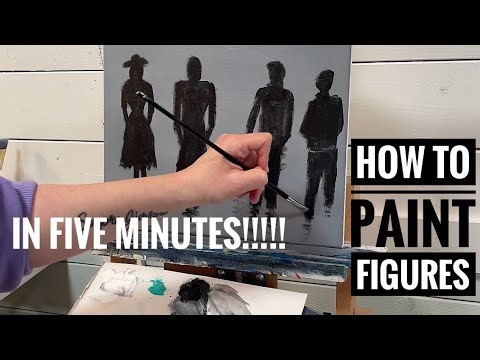 How To Paint FIGURES IN 5 Minutes!!! EASY Acrylic tutorial