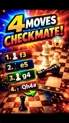 2 Move Checkmate 😱 Fastest Chess Win Ever!#chess #checkmate #2movecheckmate #chessshorts