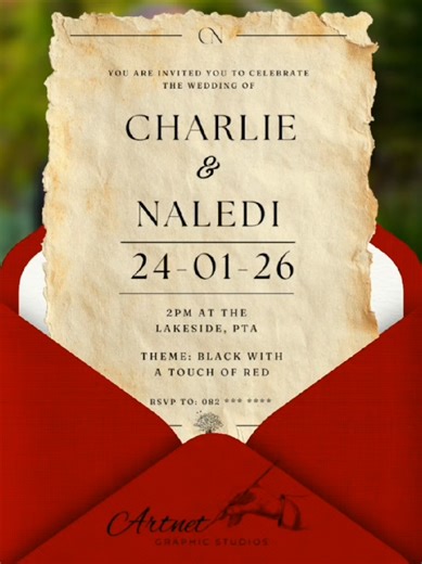 Video wedding invite #artnetgraphics #2026bride #weddinginvites #graphicdesignersouthafrica