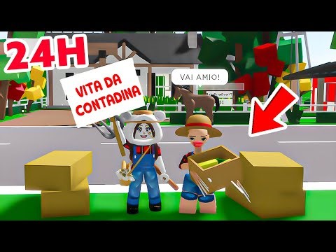 VIVO PER 24 ORE DA CONTADINA POVERA SU BROOKHAVEN ROBLOX!