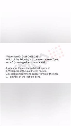Q235: Orthopedic– Physiotherapy MCQ Shorts | DHA MOH HAAD | Y MCQ by Yshak