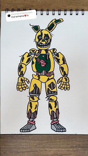 My Drawing and Coloring of the Springtrap Character from FNAF 😱 #fnaf #springtrap #art