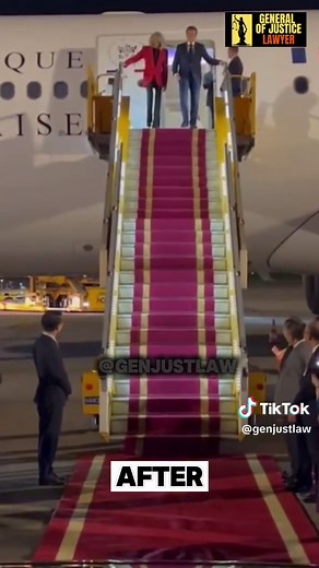 Brigitte Macron Slaps Emmanuel Macron Vietnam . Video from May 25, 2025! Brigitte Macron slaps Emmanuel Macron upon arrival in Vietnam. Before and after the slap in Hanoi exiting the plane. #Macron #Vietnam #brigittemacron #emmanuelmacron #France #GenJustLaw