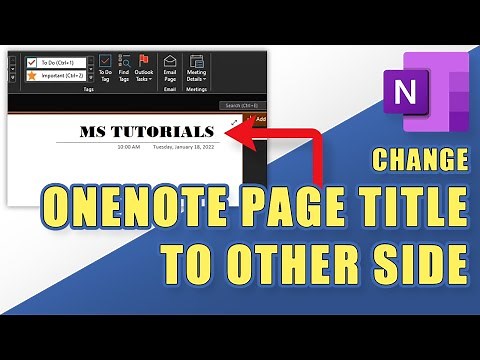 OneNote - Change Page Title to the OTHER SIDE (Move Right to Left or Vice Versa)