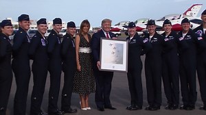 59K views · 1.9K reactions | President Trump and first lady Melania Trump met the US Air Force Thunderbirds at Daytona Airport on Sunday. | The National Desk - TND | Facebook