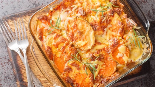 Krémes édesburgonya-gratin: selymes, fűszeres és nagyon finom