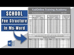 How to create Fee Structure for school college or University in Ms word 2019 || Making Fee Structure