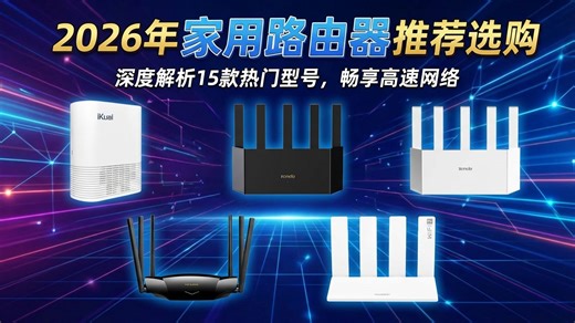 2026年家用路由器选购指南：15款家用无线路由器深度对比，聚焦穿墙能力、稳定性与易用性，无论大户型还是小空间，家用路由器推荐都能满足你的需求。