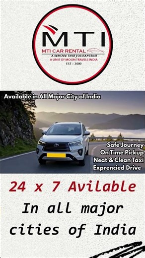 Affordable Cab Booking India | MTI Car Rental | Safe & Reliable Taxi Service