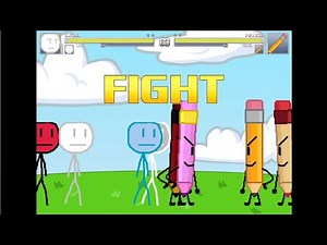 David vs. Pencil 4v4 Total War (BFDI) | M.U.G.E.N